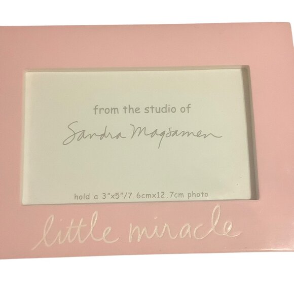 Sandra Magsamen Little Miracle 3" X 5" Pink Photo Frame With Beaded Handle - Picture 2 of 5